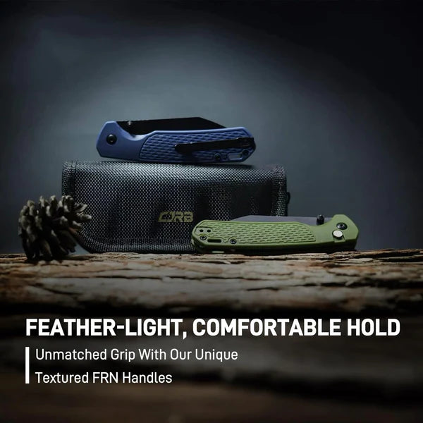 CJRB Pyrite-Light J1945 AR-RPM9 Steel Blade FRN Handle Folding Knives - Blue/Black PVD (J1945-BBU)