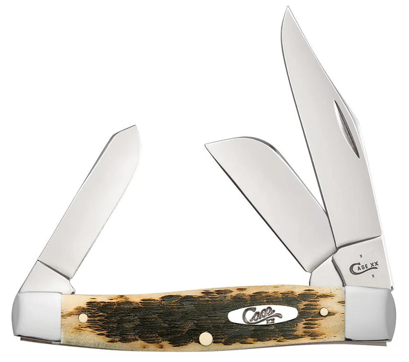 Case Amber Bone Peach Seed Jig Large Stockman 00204