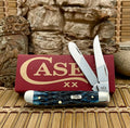 Case 51852 Pocket Worn Mediterranean Blue Bone Peach seed jig mini Trapper