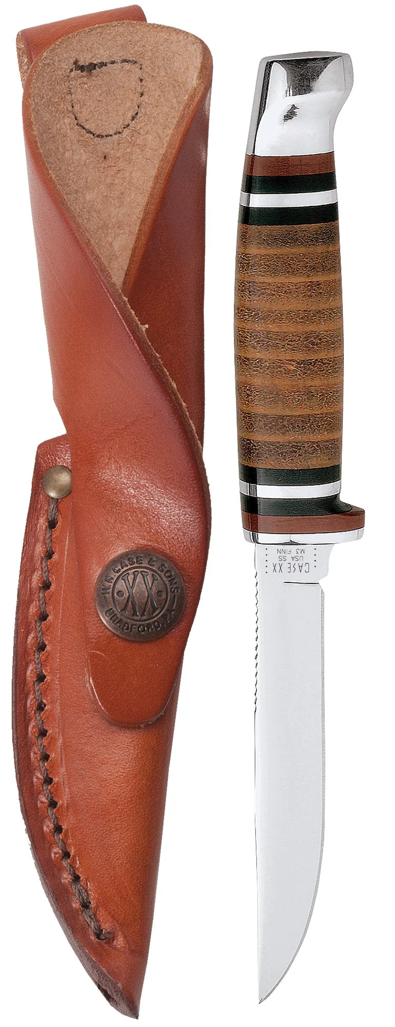 Case Leather mini Finn Hunter with leather sheath 00379