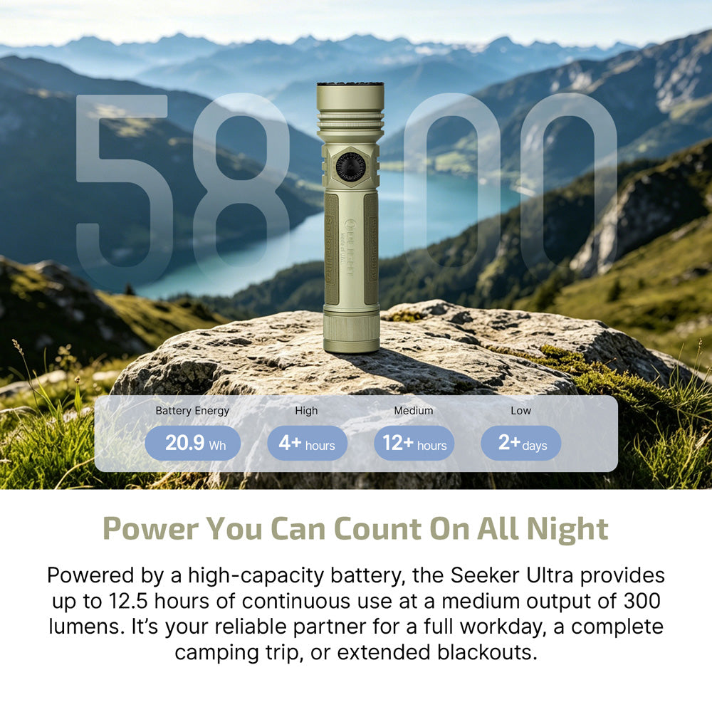 Seeker Ultra High Power Flashlight Olive Green